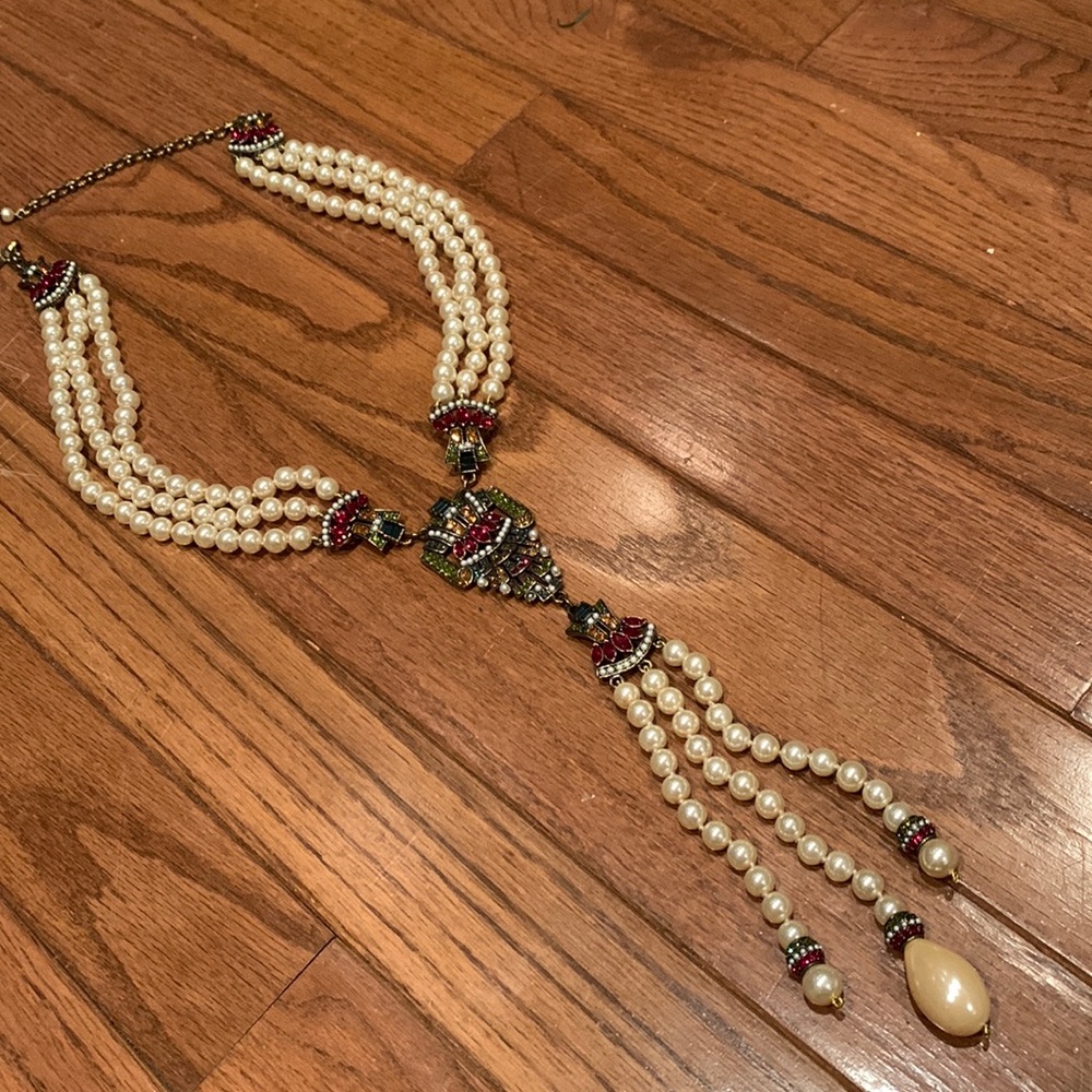 Heidi Daus Majestic Elegance cream Pearl multi strand necklace - show stopper!